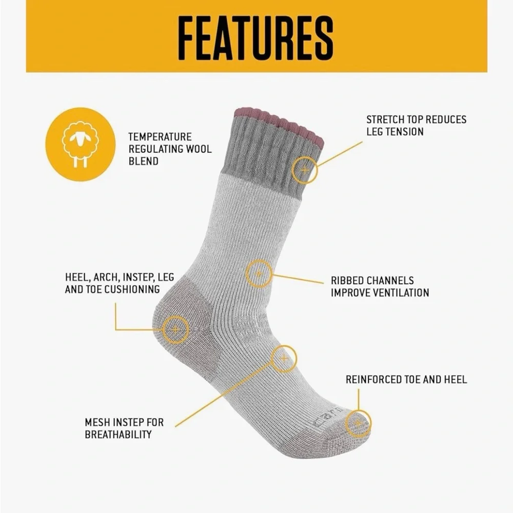 Carhartt wool blend boot socks (2 pairs)